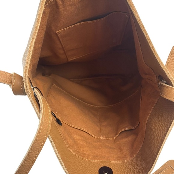 M.I.L.A. Jackie Grain Leather Crossbody Bag in Tan Caramel - Picture 7 of 11